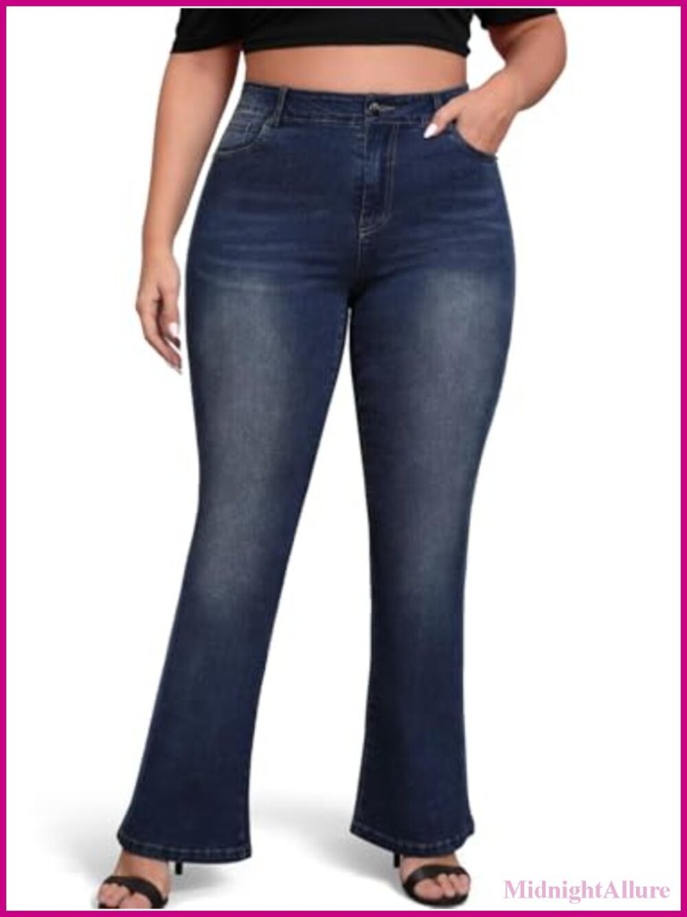Women's Plus Size Stretchy High Waisted Bootcut Jeans